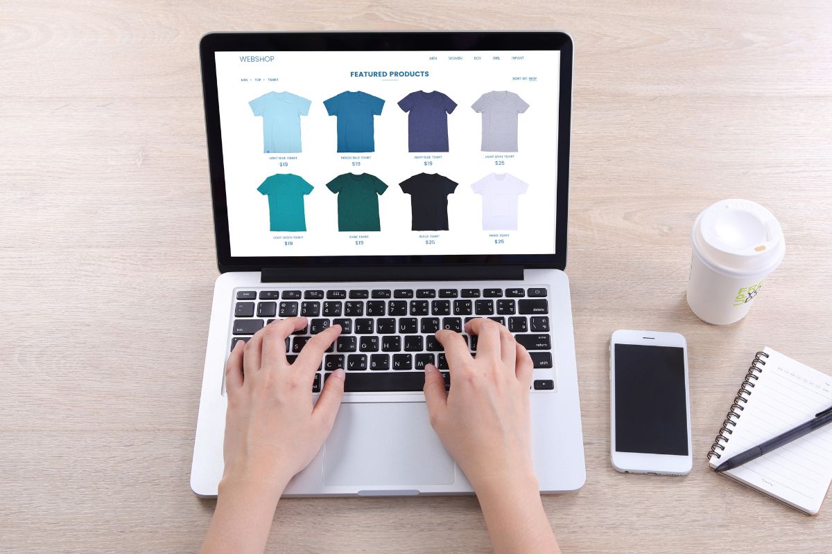 A person buying t-shirt online for customization purpose.