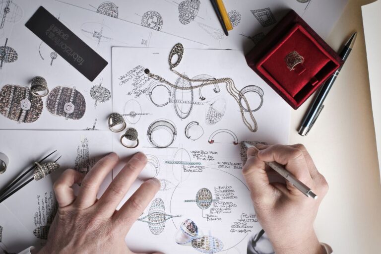 A lady designing her personal touch custom jewelry design.