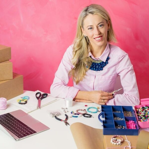 A lady selling her products on a platform which is Best Alternatives to Etsy