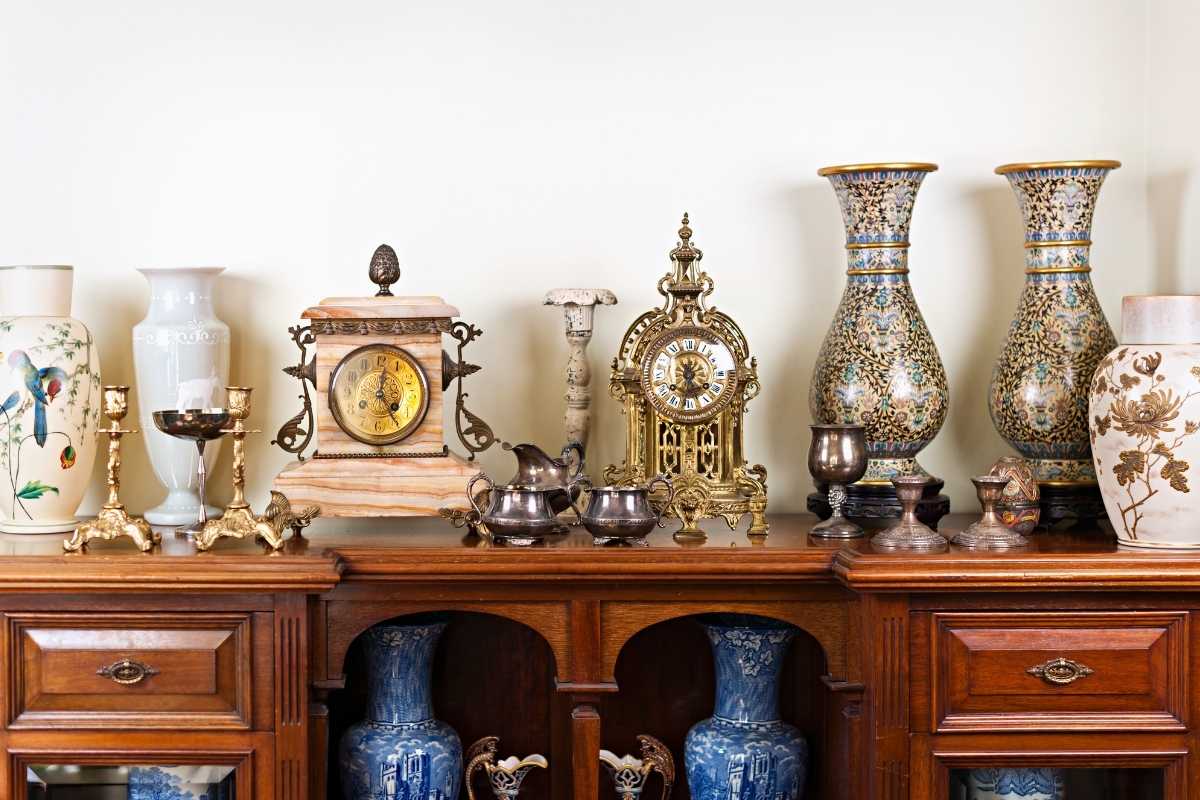 Antiques kept together to sell on e-bay.