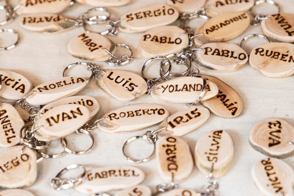 As a Christmas present, a personalized keychain with the employee's name printed on it
