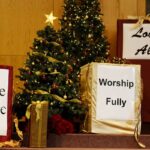 Christmas presents with admirable sentiments kept at the church.