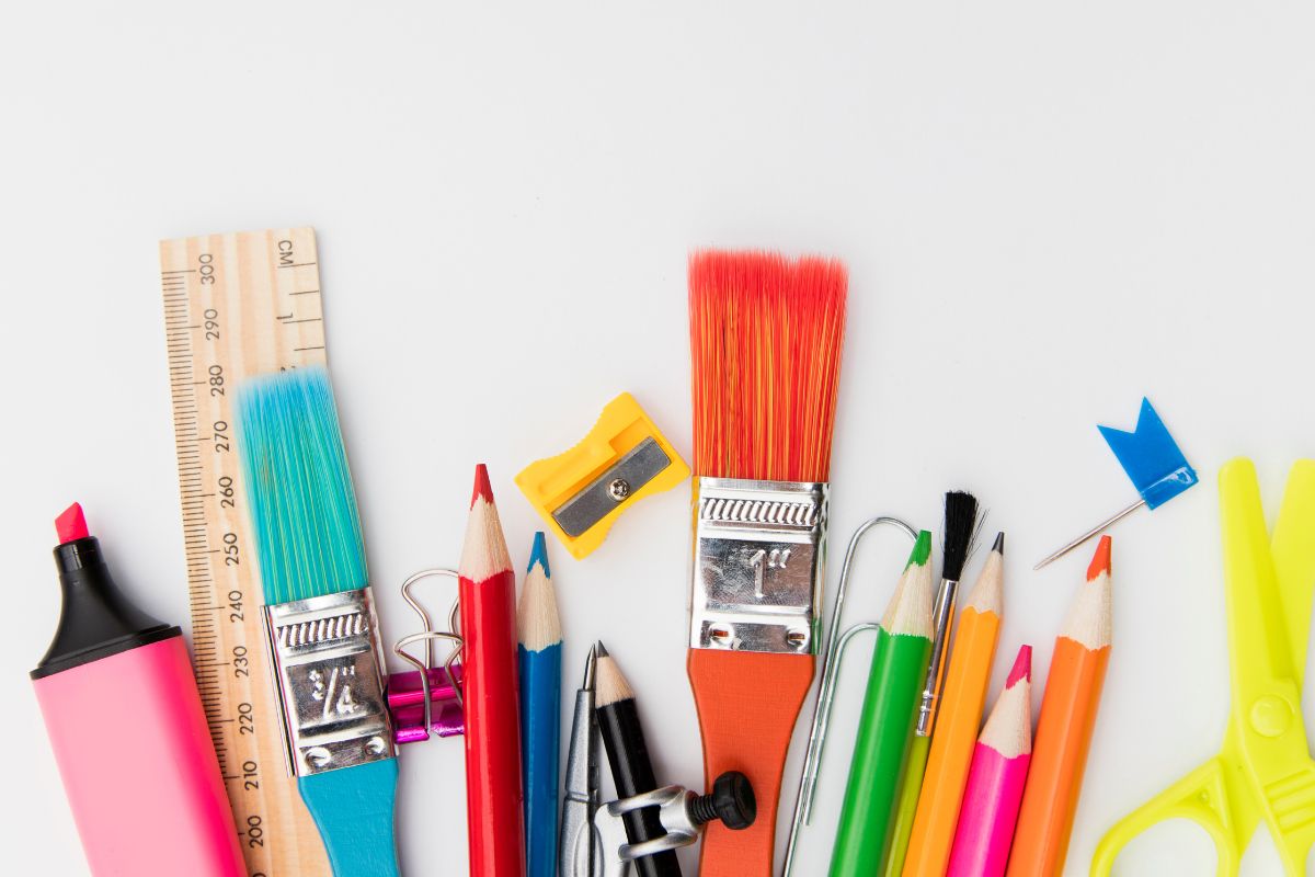 Various school supplies that teachers can receive as Christmas presents.