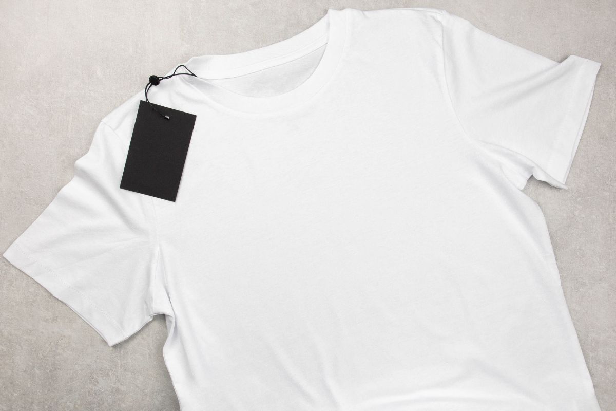 A white color tri blend fabric t-shirt shown in the image