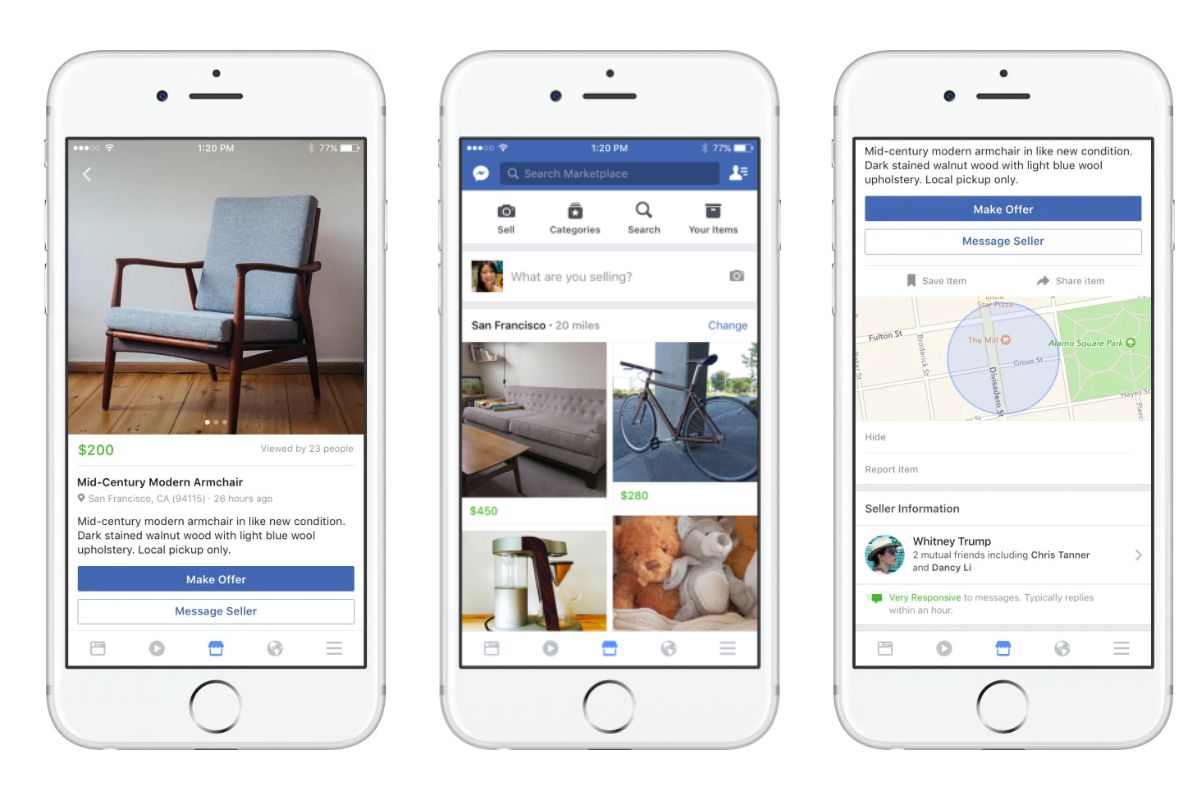 An Image showing facebook marketplace can be handled on mobile.