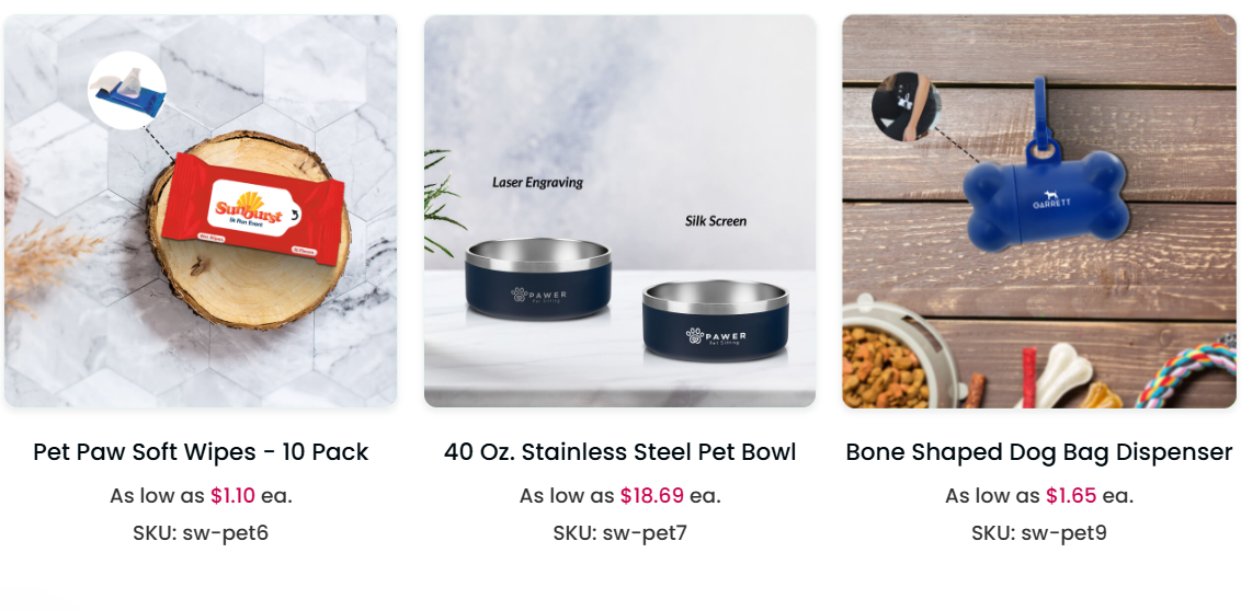 Custom pet products shown in the image with some of the best products to sell on shopify