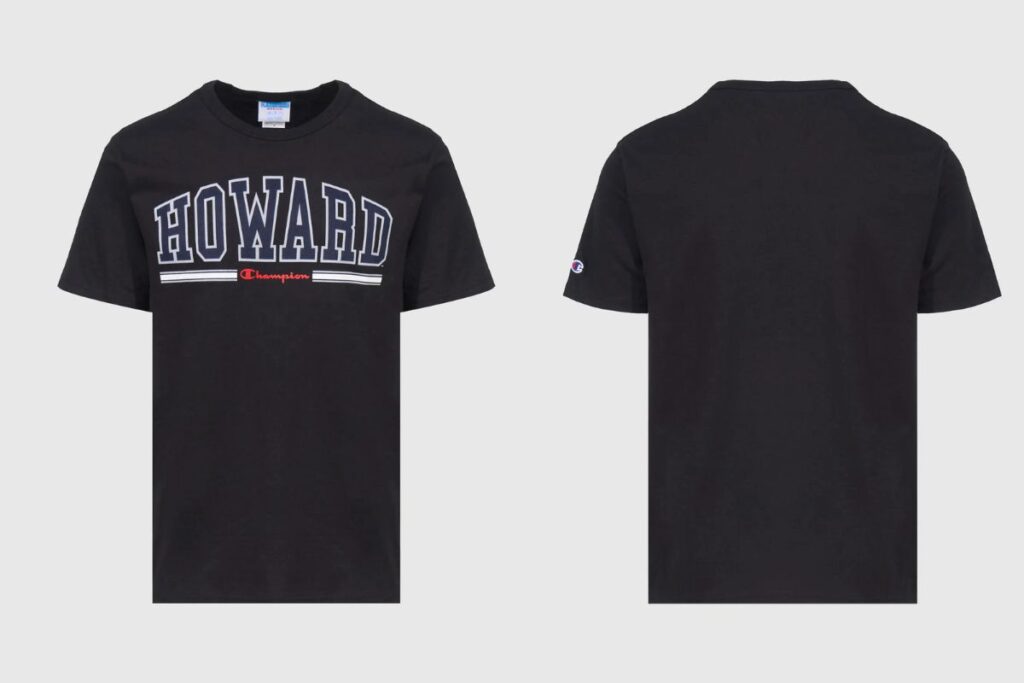 Front and back view of Champion's heavyweight t-shirt