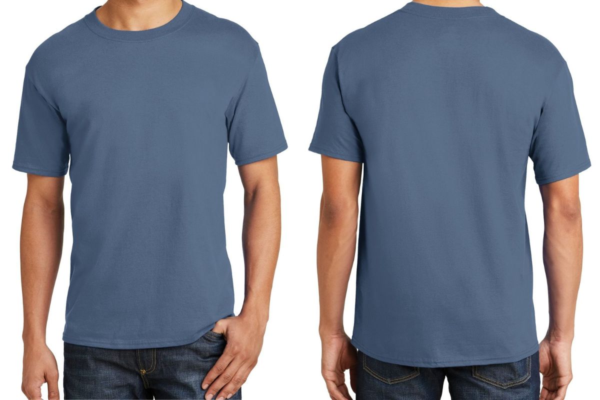 Hanes Beefy T t-shirt front and back view