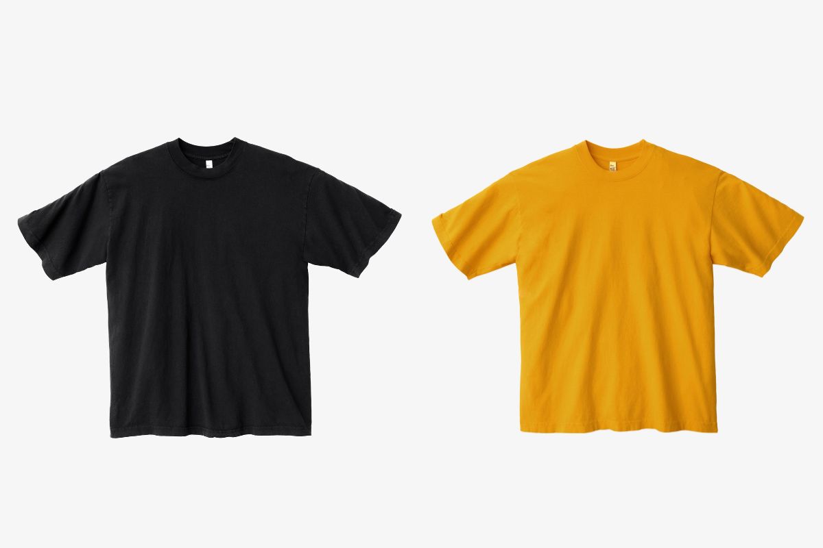 Los angeles apparel 1801different colored heavyweight t-shirt.