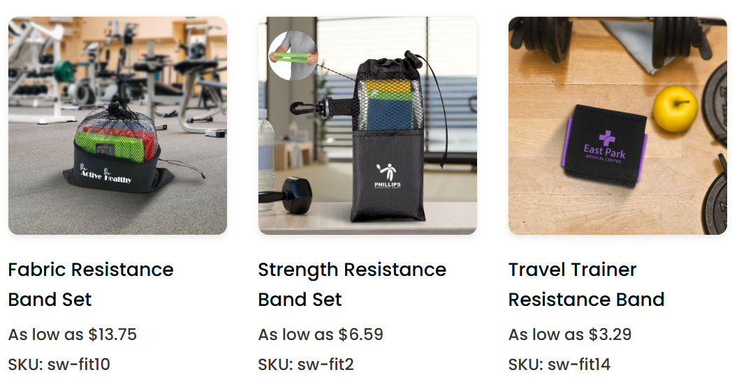 Multiple kinds of custom resistance bands are displayed in the picture.