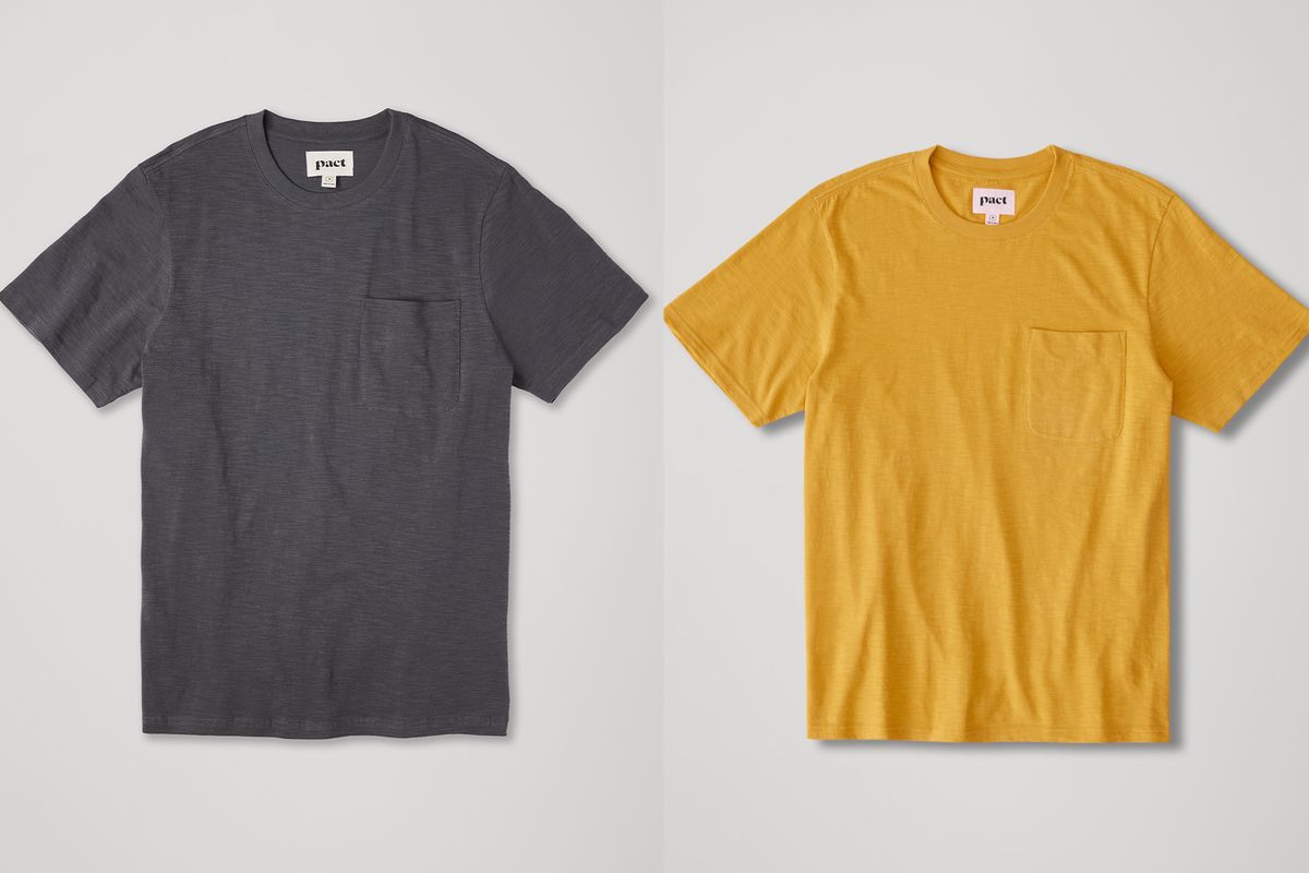 Two different colored pact organic cotton tee