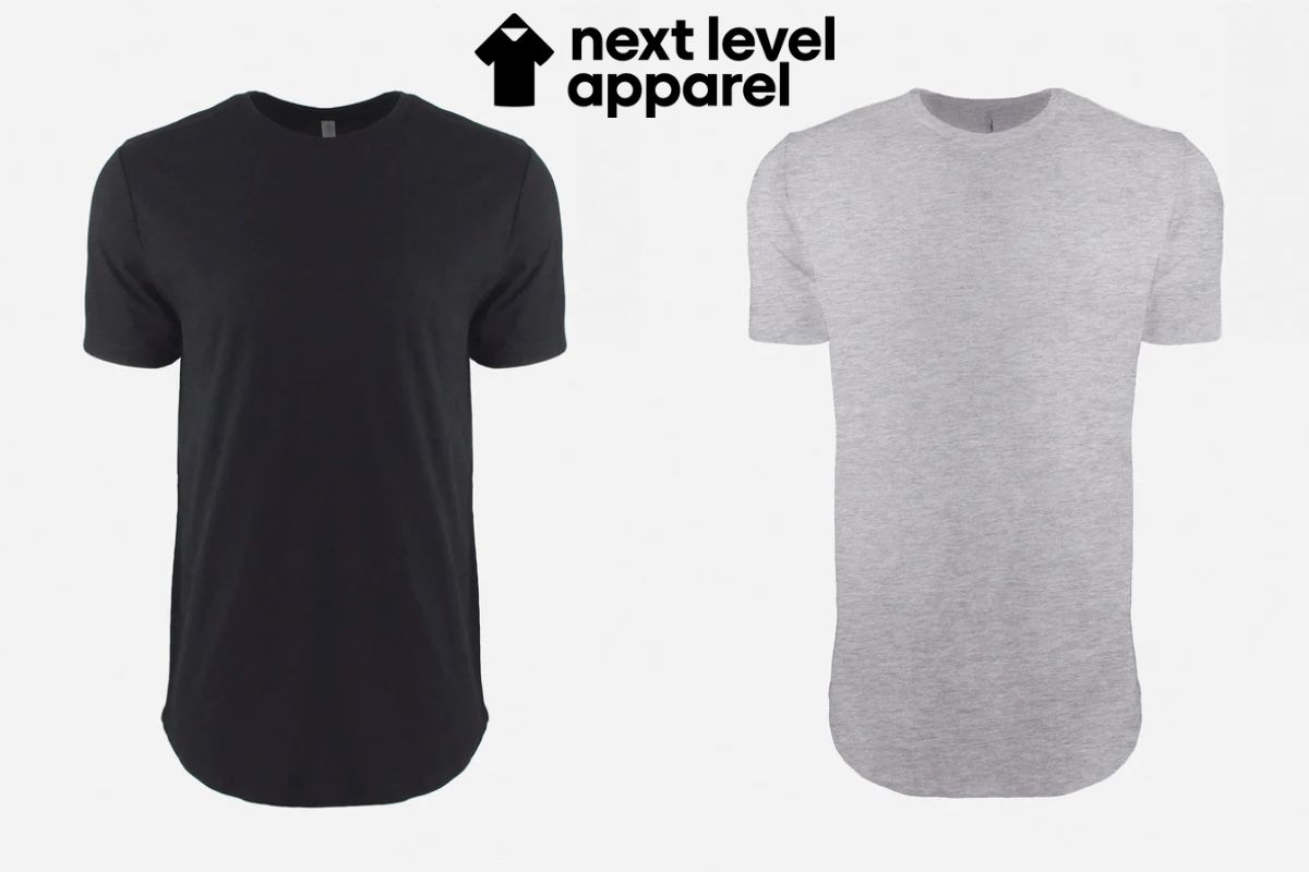 Two next level apparel's t-shirt best for printing on it.