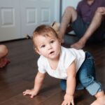 A baby wearing custom printed t-shirt