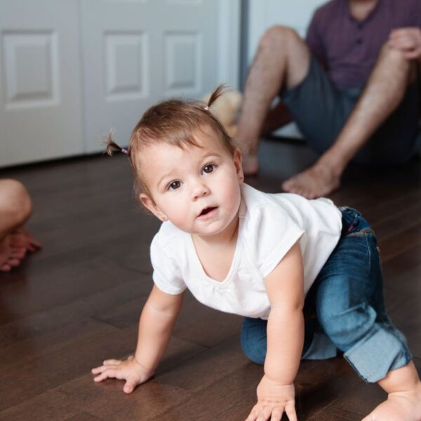 A baby wearing custom printed t-shirt
