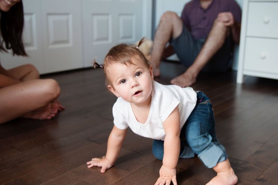 A baby wearing custom printed t-shirt
