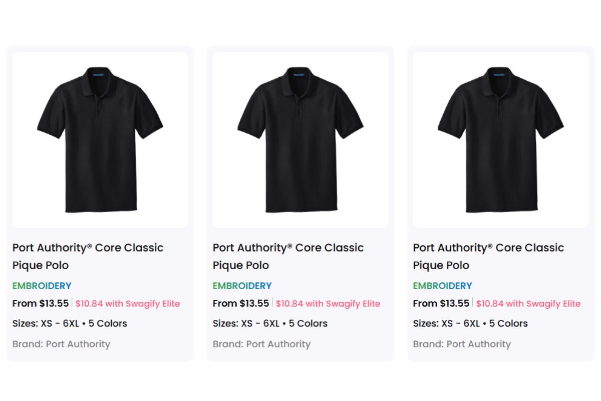 A collection of custom embroidered polo shirt for sale
