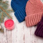 A collection of different colored custom knit beanie