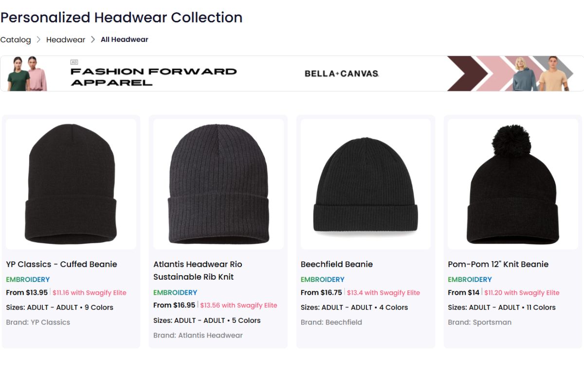 A collection of different personalized winter hat for sale
