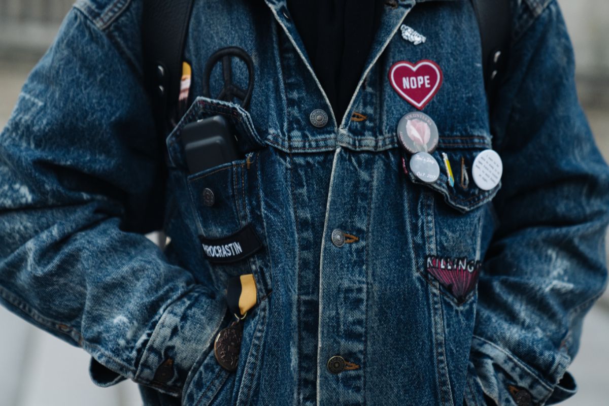 A women wearing personalized denim jacket