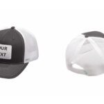 The mockup design of a custom mesh hat is shown in the image