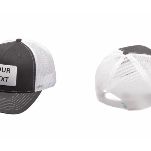 The mockup design of a custom mesh hat is shown in the image