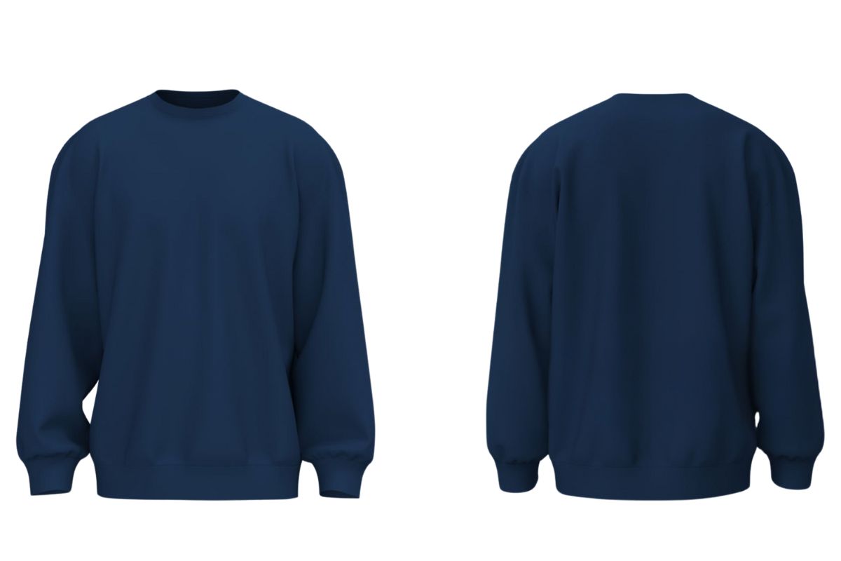 This mockup design perfectly showcases the relaxed fit and bold aesthetic of oversized sweatshirt men styles, ideal for streetwear brands and custom embroidery