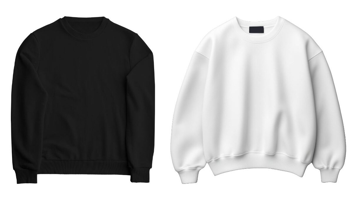Two different crewneck sweatshirt shown in the image