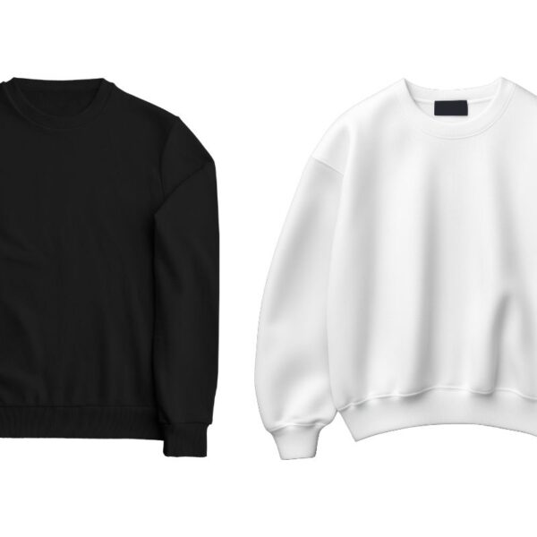 Two different crewneck sweatshirt shown in the image