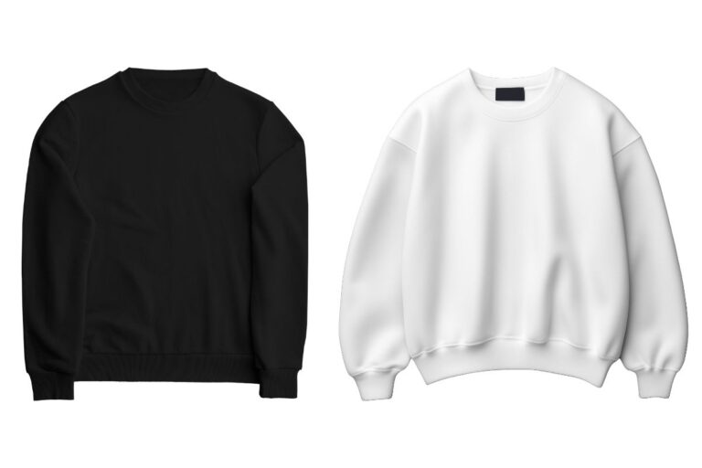Two different crewneck sweatshirt shown in the image