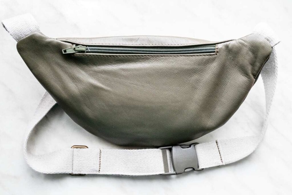 A belt bag made from leather