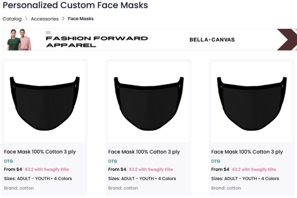 A collection of custom face mask for sale