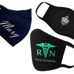 A collection of different personalized cloth mask shown in the image