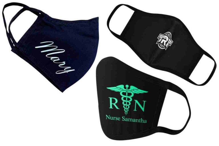 A collection of different personalized cloth mask shown in the image