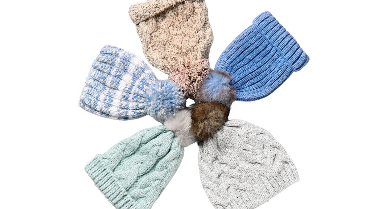 A collection of different personalized winter hat