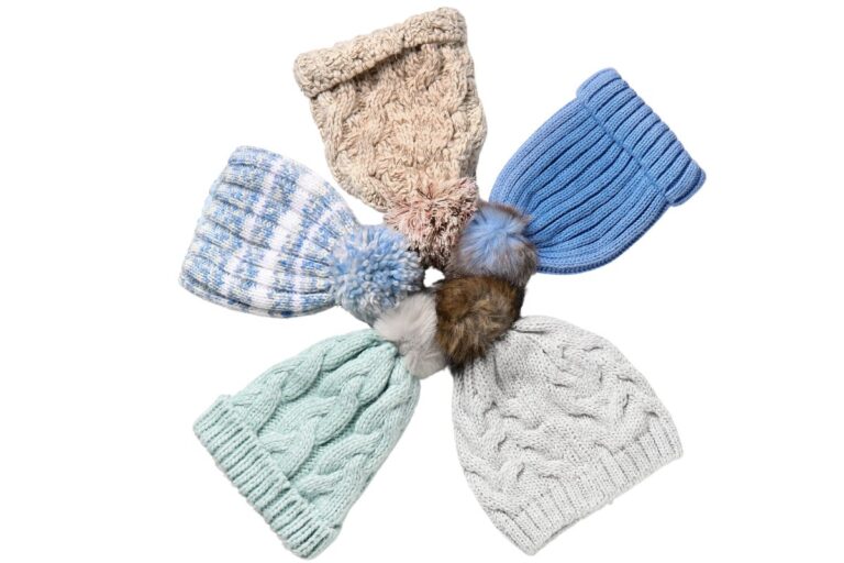 A collection of different personalized winter hat