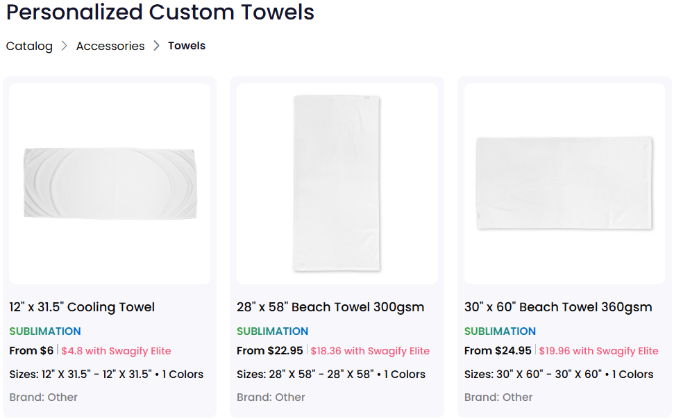 A collection of personalized custom towels for sale