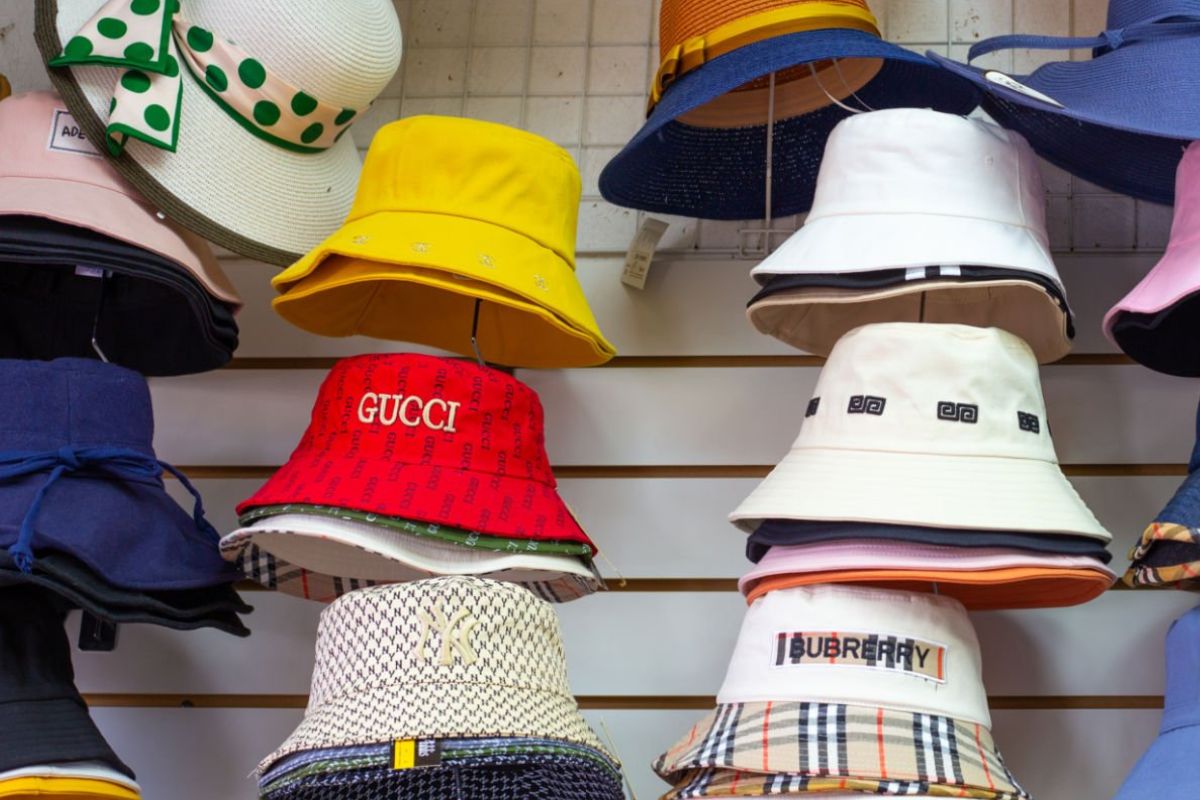A collection of printed fishing hats