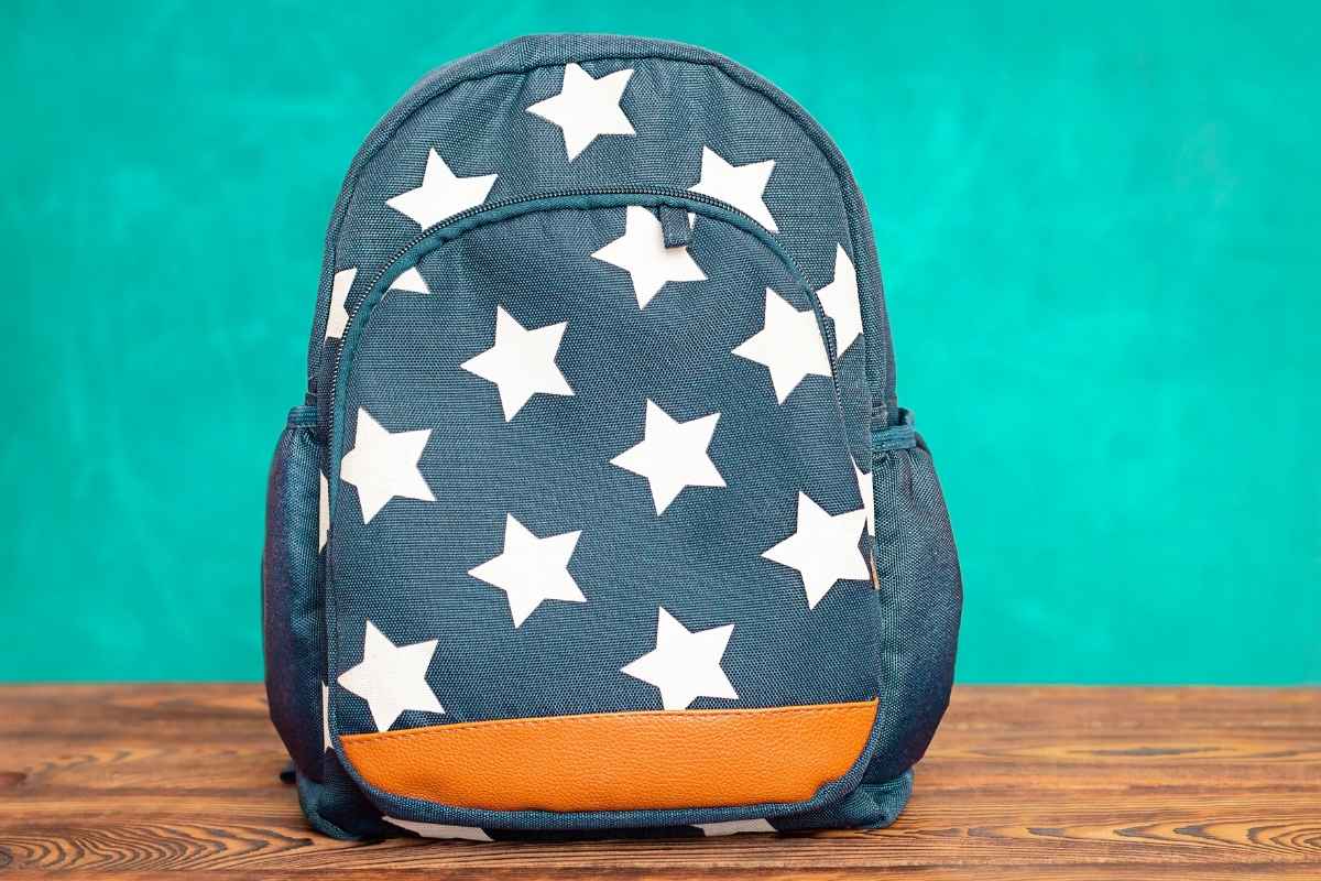 A custom laptop backpack kept on a table