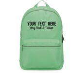 A embroidered hiking backpack shown in the image