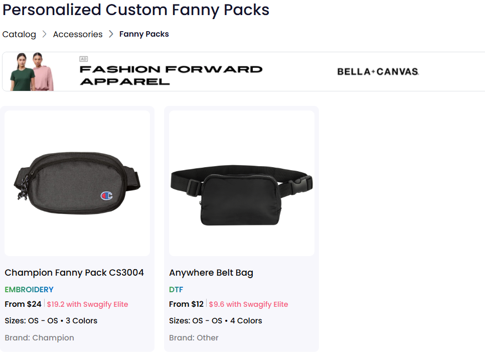 Custom waistbags for sale