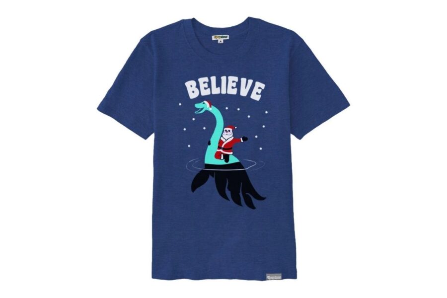 A christmas graphic t-shirt shown in the image