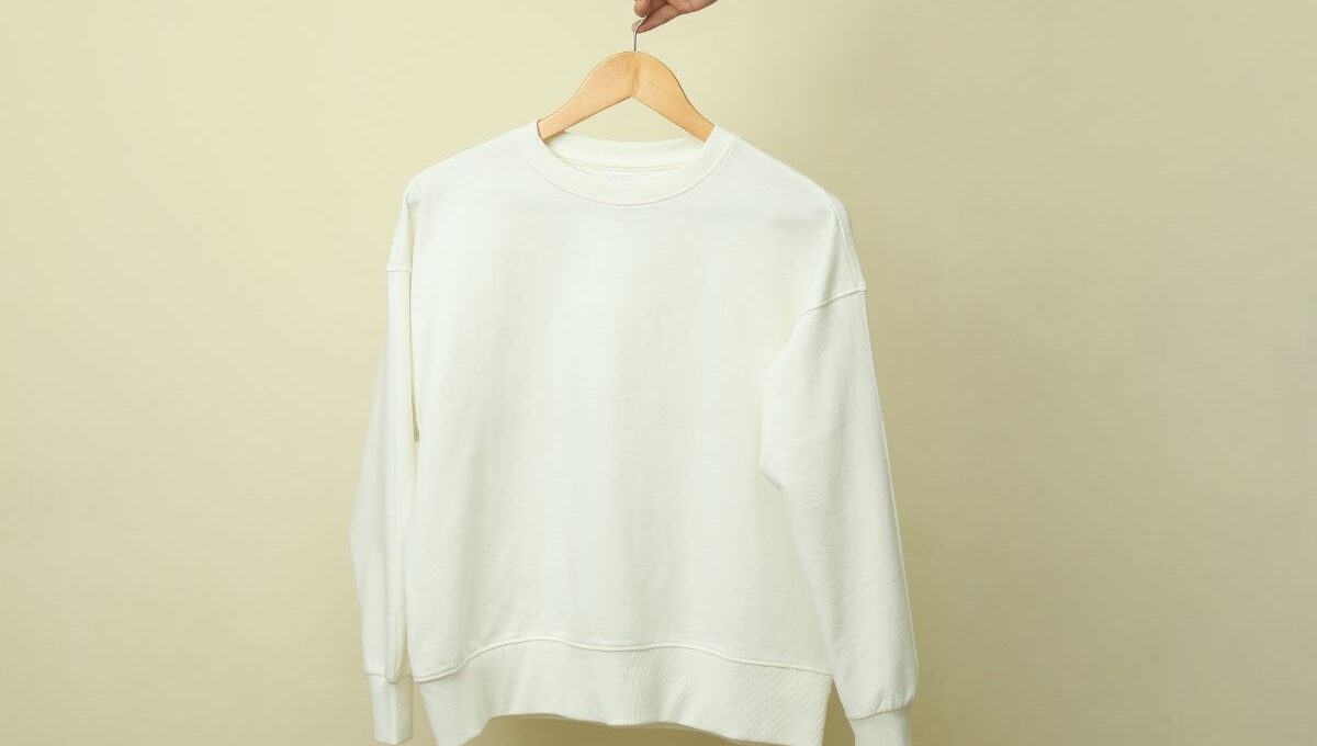 A close up of a sweatshirt showcasing men's sweatshirt fabrics