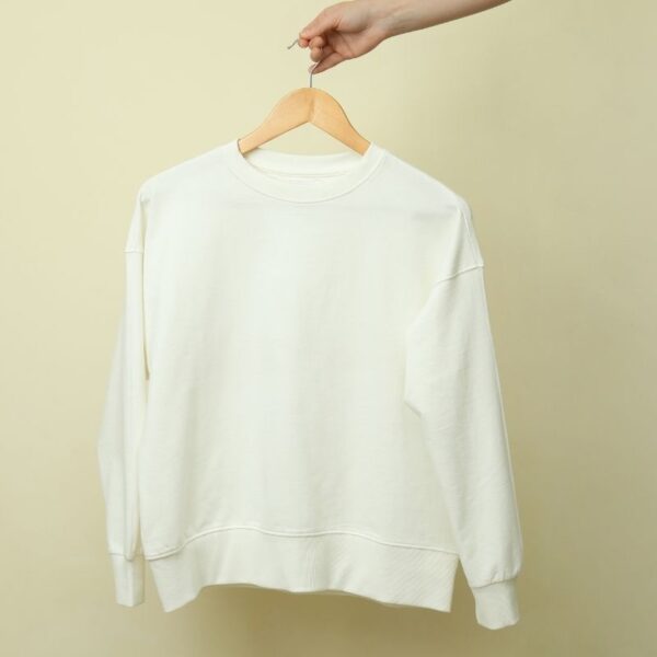 A close up of a sweatshirt showcasing men's sweatshirt fabrics