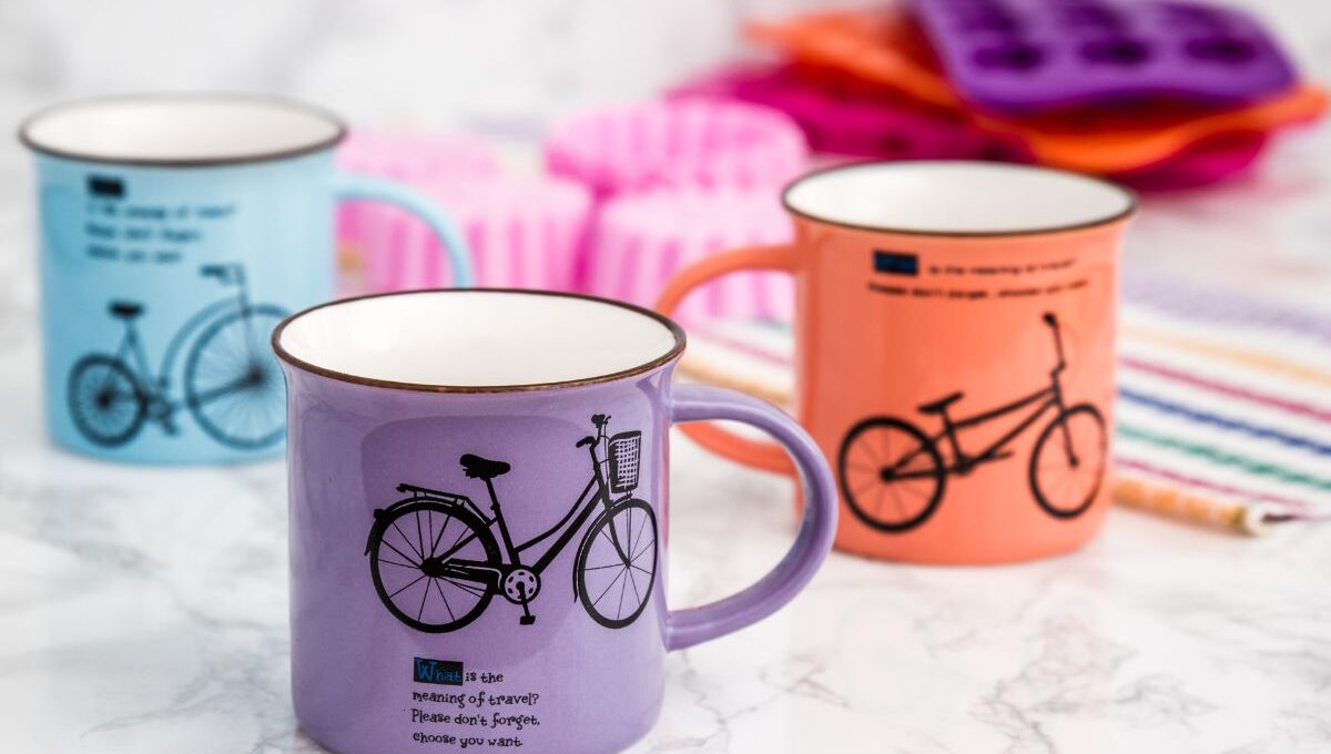 A collection of custom ceramic mugs