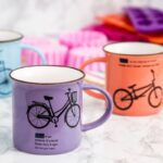 A collection of custom ceramic mugs