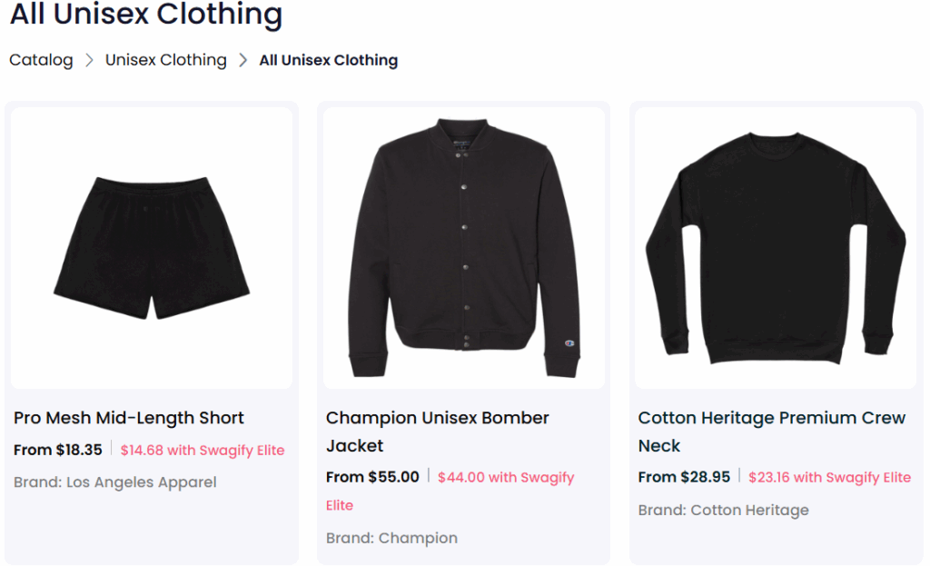 A collection of custom unisex cloth for sale