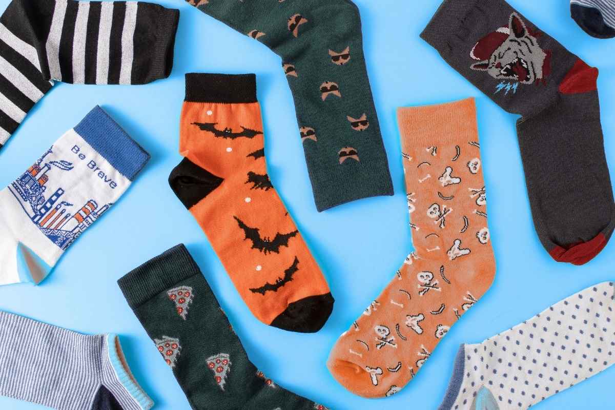 A collection of different custom novelty socks