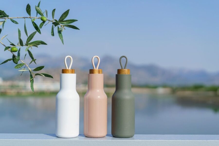 A collection of different eco stainless bottles placed together