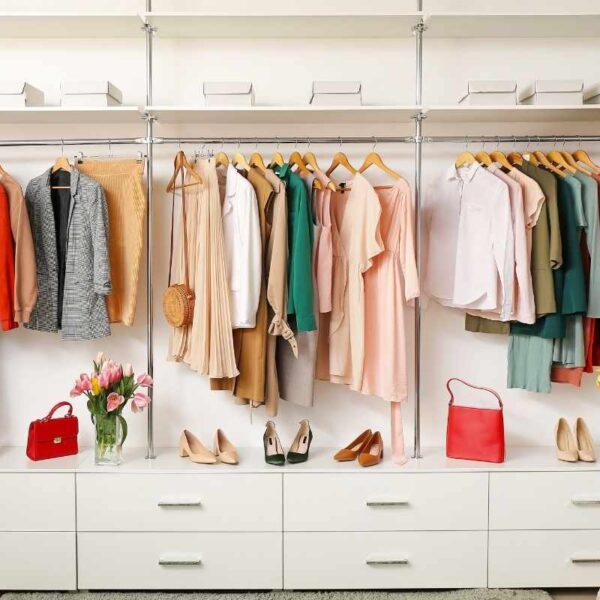 A typical women's capsule wardrobe with everyday essentials
