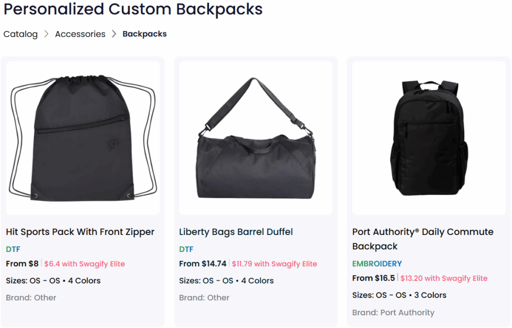 Canvas backpack for sale